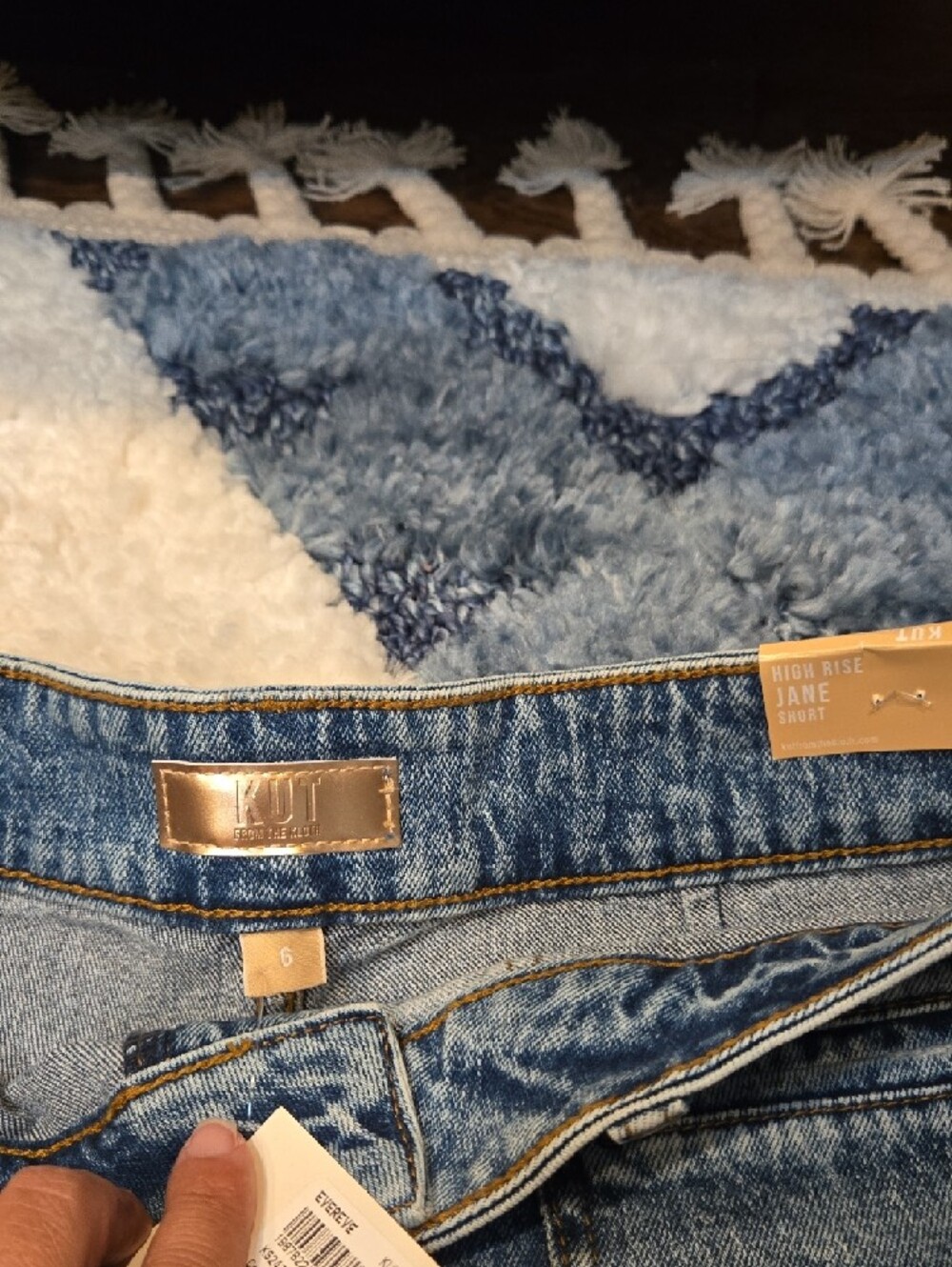 Kut from the Kloth High-Rise Denim Shorts - Light Blue - Picture 2 of 5